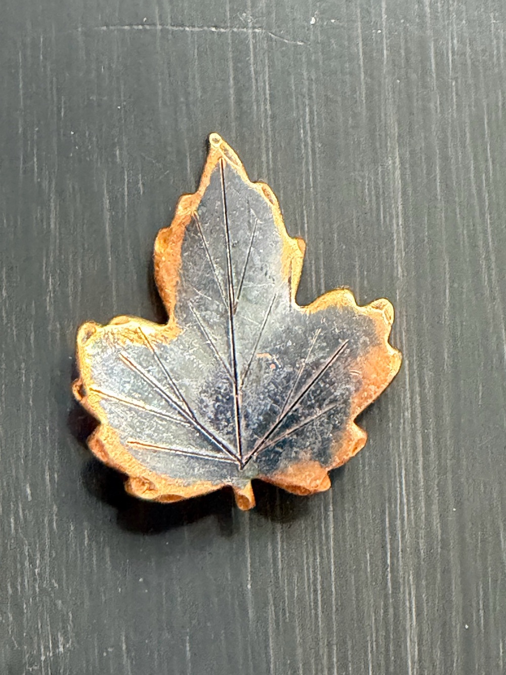 1950s Copper Maple Leaf Pendant by E Conley